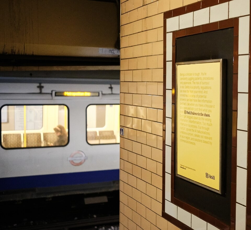Heidi ad in the London Underground